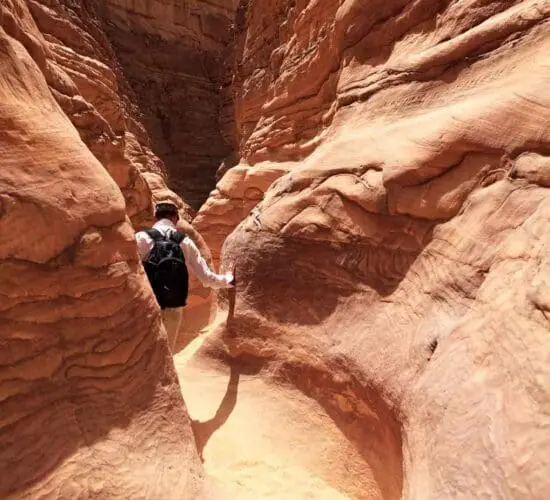 Walking through the Red Canyon