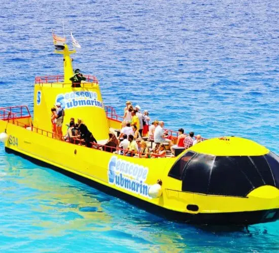People enjoying the view on the Submarine Deck after their tour with Sharm Blue Excursions